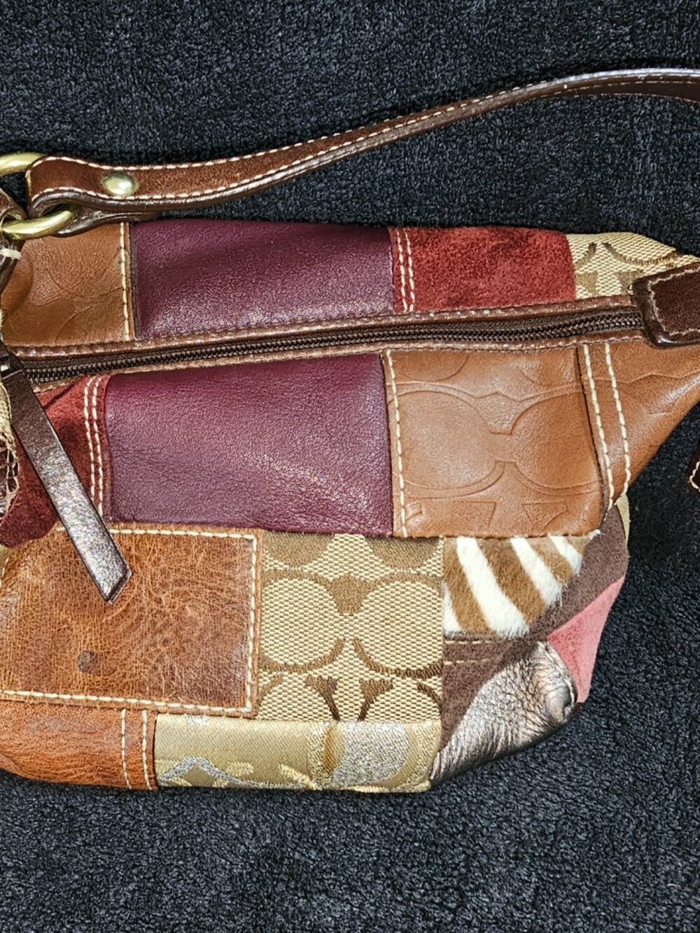 Vintage Coach Holiday Patchwork Demi Hobo Bag Y2K - Picture 8 of 12